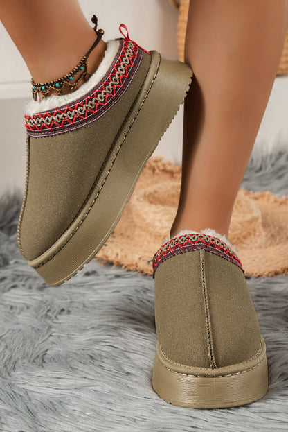 Jade Suede Plush Lined Snow Boots