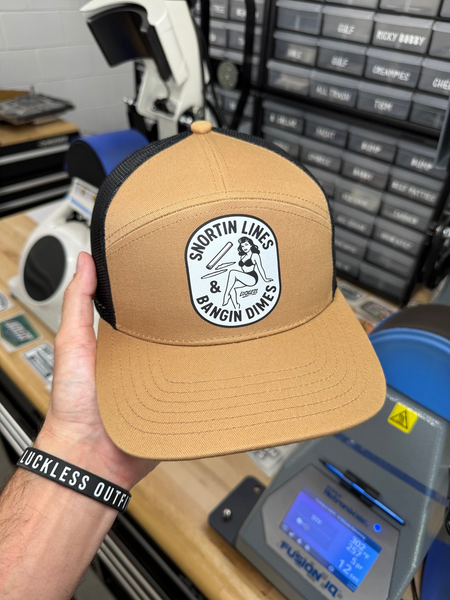 Lines and Dimes 7 Panel Snapback Hat