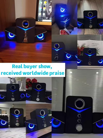 9D Surround Sound 2.1 Channel USB Speakers